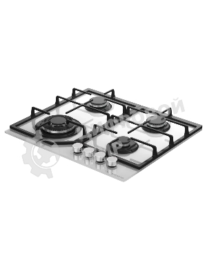 Варочная поверхность Kuppersberg, газ, High-Tech, 60 см, автоматический электроподжиг, газ-контроль, SABAF конфорки, чугунные решетки, WOK конфорка, цвет белое стекло, цвет фурнитуры белый