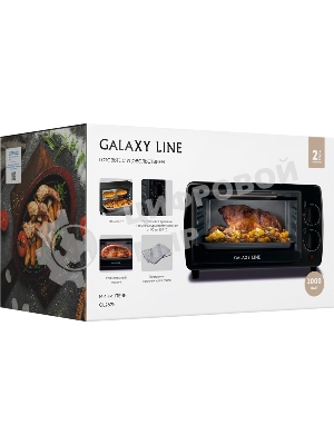 Мини-печь Galaxy Line GL 2625, черный, 8 л, 1000 Вт, таймер на 60 минут, индикатор работы, автоотключение