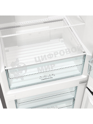 Холодильник Gorenje NRKE62XL серебристый металлик двухкамерный 203/99л морозилка снизу, No Frost