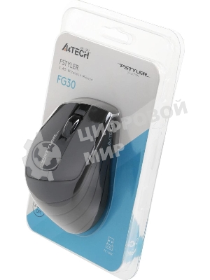 Мышь беспроводная A4Tech Fstyler FG30 серый, 2000 dpi, радиоканал, USB, кнопки - 5