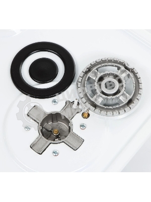 Газовая варочная панель Maunfeld EGHE.43.33CW/G, 3 конфорки, эмалированная сталь, белый