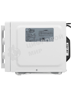 Микроволновая печь Midea AM825P2ET-W белый, 25 л, 800 Вт, переключатели - кнопки, поворотный механизм