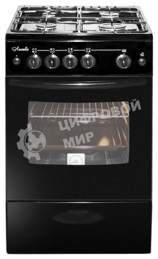 Плита газовая Лысьва ГП 400 МС -2у черный, конфорок 4 газовых, духовка 57 л, 50 см x 84 см x 60 см (без крышки)