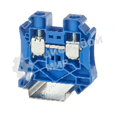 Клемма проходная TUR-16-BU, винтовой зажим, 2 точки подключения, 16 кв.мм, синий