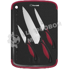 Набор ножей кухонных Rondell RD-1891 компл.: 4 предм. разд. дос. черный/бордовый блистер