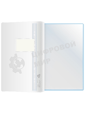 Папка-скоросшиватель Silwerhof 255123-02 A4, прозрачный верхний лист, 30 вкладышей, боковая перфорация, полипропилен голубой