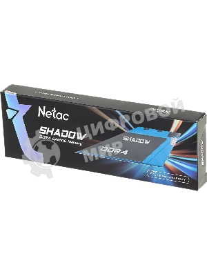 Оперативная память NETAC Shadow, DDR4, 16GB (1x16GB), 3200MHz, CL16, DIMM, с радиаторами, синий