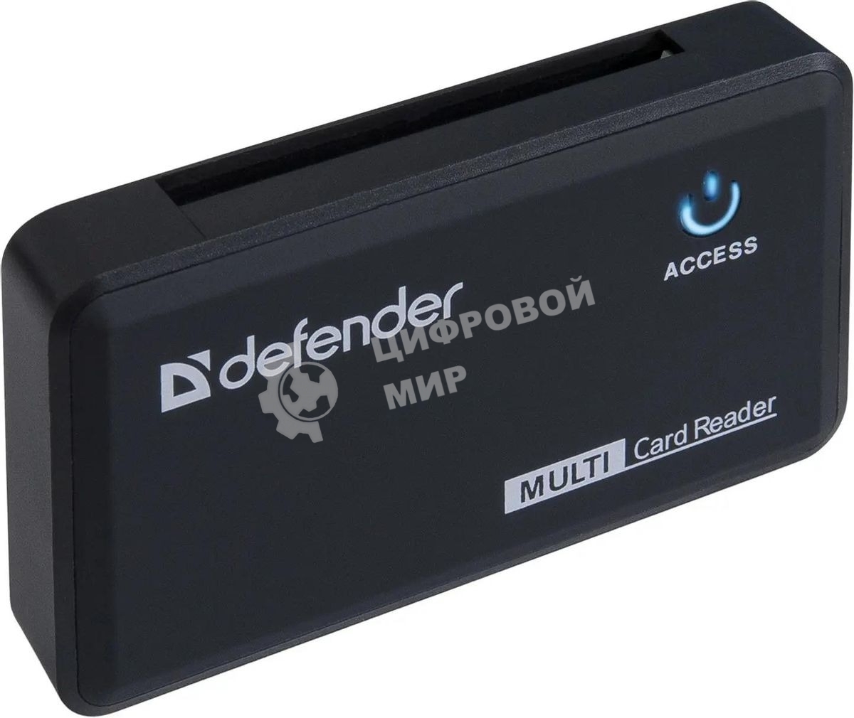 Кард-ридер Defender Optimus/черный/CF/MMC/MS/MS Duo/MS Micro M2/MS Pro/MS Pro Duo/RS-MMC/SD/SDHC/micro-SD/mini-SD/miсro-SDHC/USB 2.0 A(M)/черный