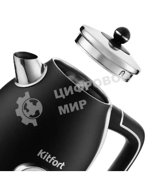 Чайник электрический Kitfort КТ-6102-1 черный с серебром