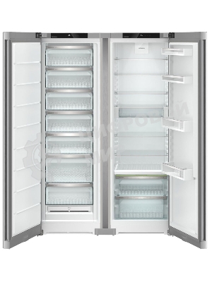Холодильник Liebherr Комбинация XRFsf 5225-22 001 (SFNsfd 5227-22 001 +SRBsfc 5220-22 001) серебристый двухкамерный 377/271л морозилка сбоку, Side by Side
