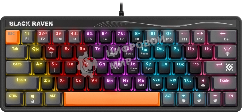 Клавиатура проводная Defender Black Raven GK-417, USB, черный