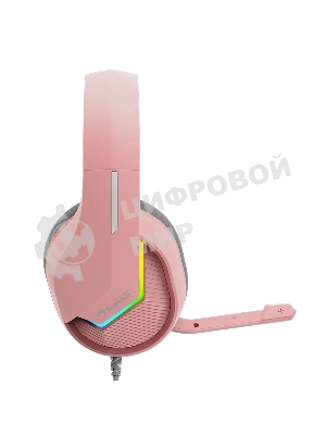 Гарнитура Marvo H8618 Tactic 40 розовый, проводная, USB, микрофон с шумоподавлением, RGB-подсветка