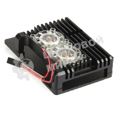 Корпус Qumo Aluminum case with double Transparent fans, Raspberry Pi 4, black(RS012)