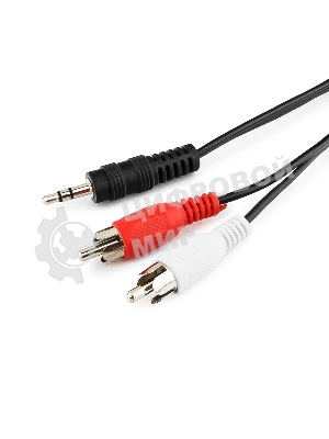 Кабель аудио Cablexpert CCA-458-20M-N, Jack 3.5(M)/2xRCA, 20м, черный, пакет