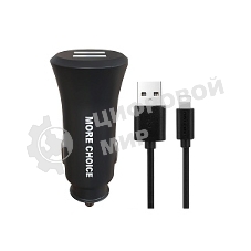Автомобильная зарядка (от прикуривателя) MORE CHOICE (4627151192109) AC23i 2USB 2.4A для 8-pin черный