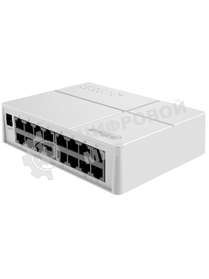 Коммутатор 16-в-1 Dahua DH-SF1016L/16 портов до 100 Мбит.с/коммутация до 3.2 Gbит.с/неуправляемый/Plug & Play/белый (DH-SF1016L)