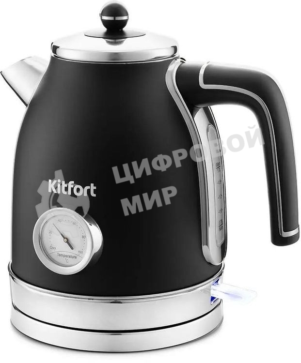 Чайник электрический Kitfort КТ-6102-1 черный с серебром