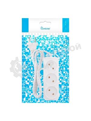 Удлинитель Smartbuy, 3 гнезда 1,5 метра 6А/1,35кВт без заземления ШВВП 2х0,75 (SBE-10-3-1,5-F)