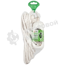 Удлинитель электрический ЭРА UDL-10-250-E Greenline 2 розетки с заземлением 5м ПВС 3x0.75мм2