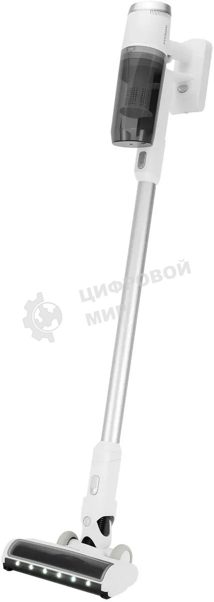 Пылесос вертикальный Hyundai HYV-S5550 белый/серебристый, питание от аккумулятора, 100 Вт, уборка сухая, пылесборник 0.5 л