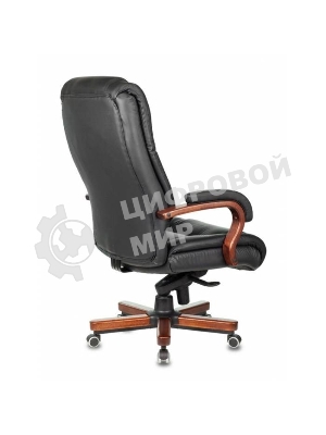 Кресло Бюрократ T-9925WALNUT/BLACK черный, кожа