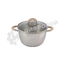 Кастрюля MALLONY Fortuna нержавеющая сталь, 4,5 л, с крышкой, матовый корпус, ручки с силиконом (007220)