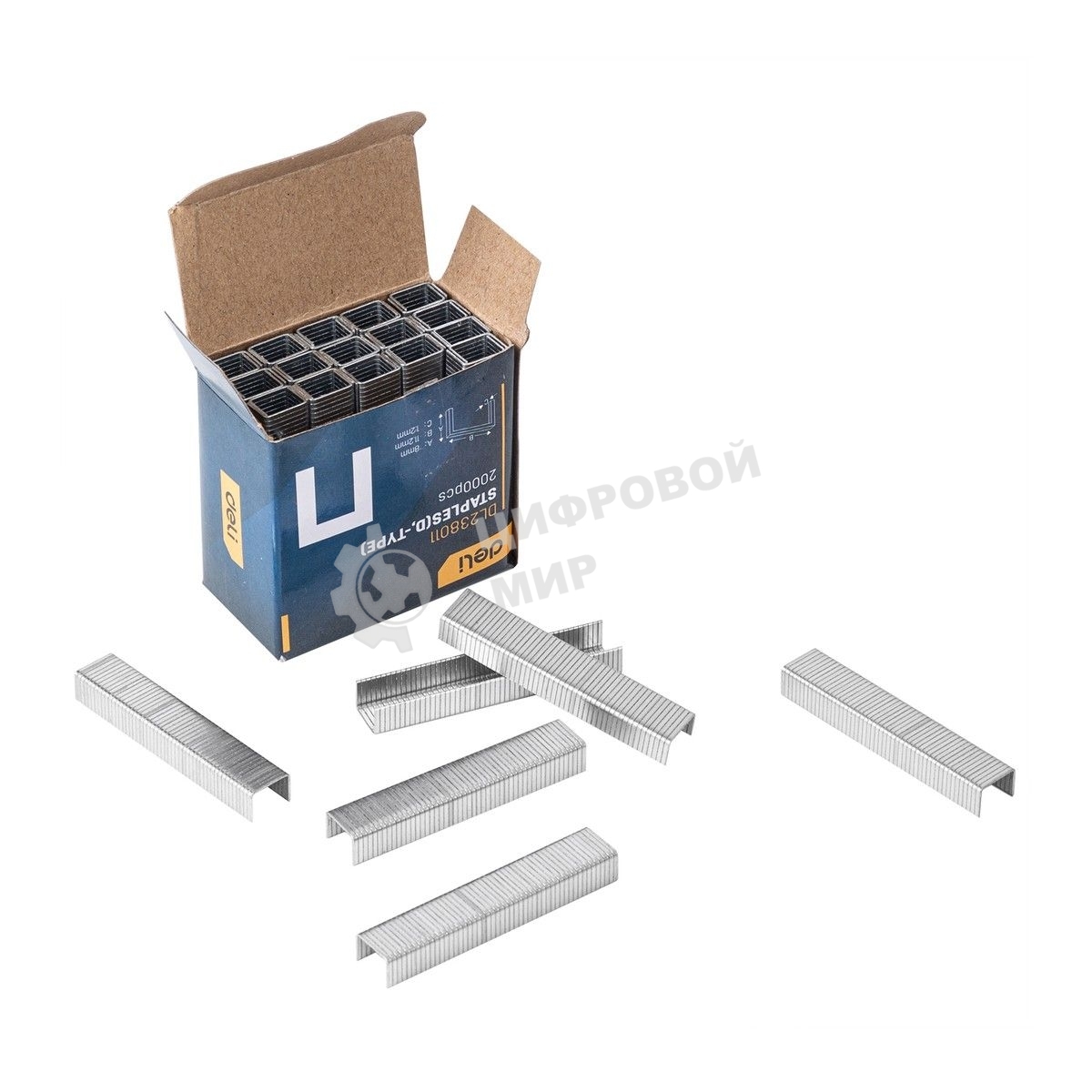 Набор скоб для степлера (Тип D) Deli DL238011 (8 х 11,2 х 1,2мм x 2000 шт) нержавеющая сталь.