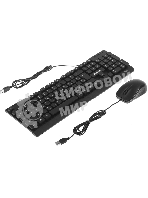 Комплект клавиатура+мышь Defender York C-777 проводной, USB, 1000 DPI, чёрный