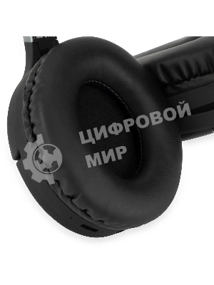 Беспроводные/проводные наушники Digma BT-16 черный, накладные, Bluetooth + проводной, складная конструкция, до 10 ч