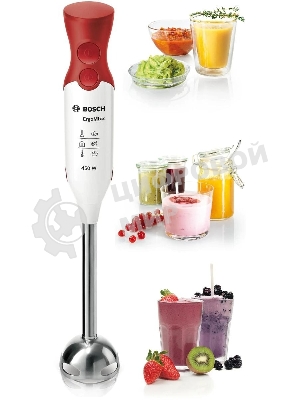 Блендер погружной Bosch MSM64110 450 Вт, белый/красный