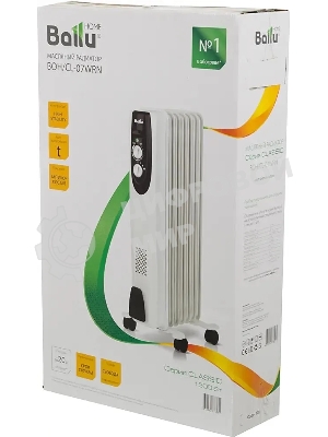 Обогреватель масляный Ballu Classic BOH/CL-07WRN (7 секций), белый, 1500 Вт, 20 м2, термостат