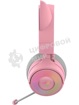 Гарнитура Razer Kraken Kitty V3 Pro Quartz розовый, беспроводная, bluetooth, до 70 ч, подсветка