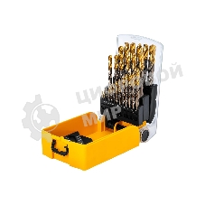 Набор сверл по металлу Denzel 1-13 мм, Р6М5К8-TiN, Golden Tip, 25 шт