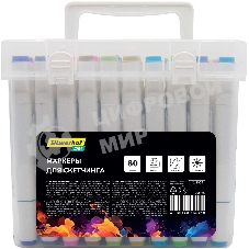 Набор маркеров для скетчинга Silwerhof Idea, двойной пишущий наконечник, 1-7 мм, 80 цветов (80 шт.) пластиковая коробка