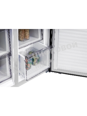 Холодильник Nordfrost RFQ 450 NFGb черное стекло многокамерный 270/135л морозилка сбоку, No Frost, Side by Side