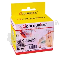 Картридж струйный Colouring CG-CLI-521C голубой с чипом водный (9 мл) для Canon IP3600/IP4600/MP540/MP550/MP620/MP630/MP980