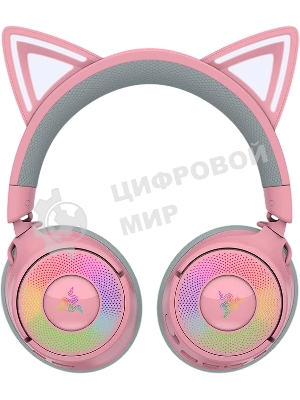 Гарнитура Razer Kraken Kitty V3 Pro Quartz розовый, беспроводная, bluetooth, до 70 ч, подсветка