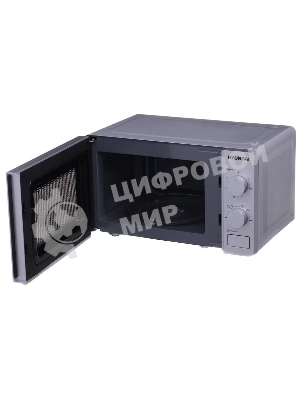 Микроволновая печь Hyundai HYM-M2001 серебристый/черный, 20 л, 700 Вт, переключатели - поворотный механизм