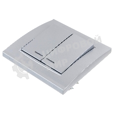 Выключатель 2-кл. СП Бриллиант 10А IP20 с подсветкой серебр. Universal 7949667