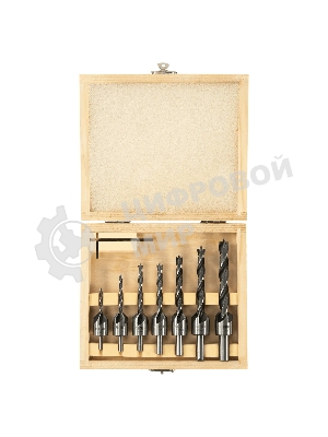 Набор сверл зенкеров Denzel по дереву, 3-10 мм, 7 шт