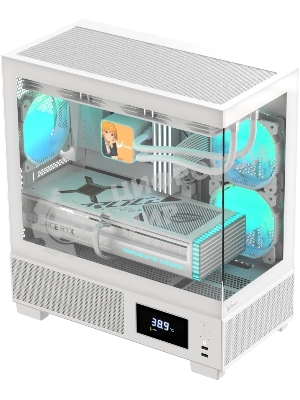 Компьютерный корпус AeroCool/Formula V Line Crystal E1M White, MATX, USB3.0*2, Switch Display Panel