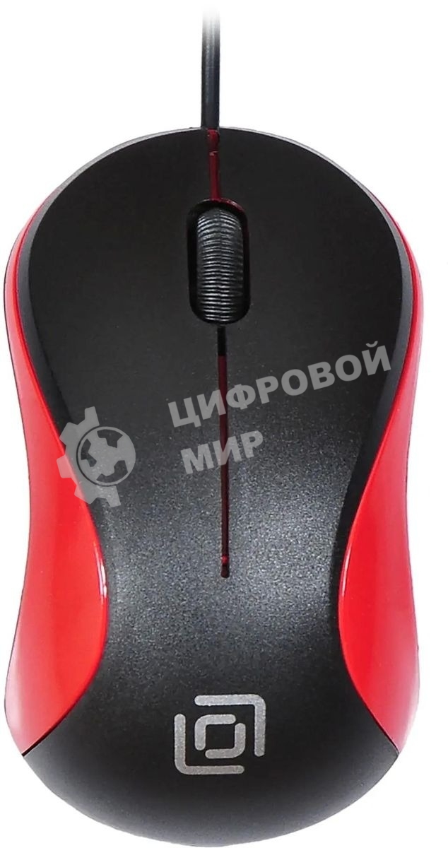 Мышь проводная Oklick 115S черный/красный, 1200 dpi, USB, кнопки - 3