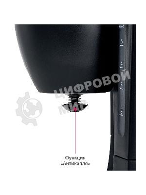 Кофеварка капельная Delta DL-8153 черный, исп. кофе - молотый, 0,6 л, 600 Вт