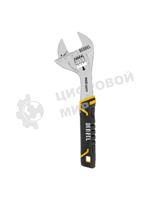 Ключ разводной Denzel 200 мм (раскрытие до 33 мм), CrV, с быстрым сбросом, кованый, TPR рукоятка