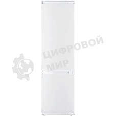 Встраиваемый холодильник Zigmund & Shtain BR 18 X белый двухкамерный 195/75 л морозилка снизу, размораживание ручное