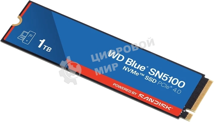 Накопитель SSD WD 1TB M.2 2280 NVMe PCIE 4.0 x4 7100/6700 BLUE SN5100