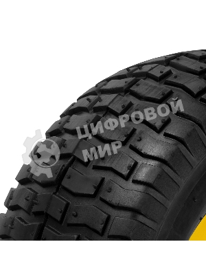 Колесо пневматическое Denzel 15/6.00-6, D 370 мм, подш. внут. диам. 16 мм, длина оси 100 мм