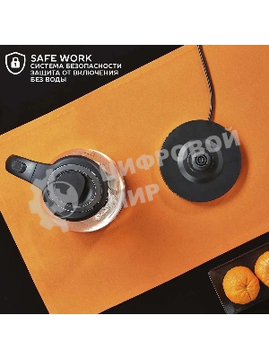 Чайник электрический Scarlett SC-EK27G36 1.8л. 1800Вт черный (корпус: стекло)