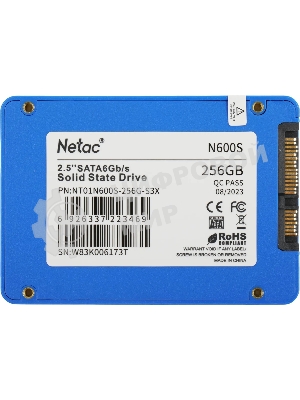 Накопитель SSD Netac N600S, 256Gb, SATA III, 2.5