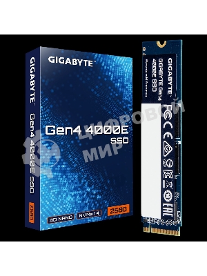 Накопитель SSD GIGABYTE Gen4 4000E, 250Gb, M.2 2280, PCIe 4.0 x4, NVMe, R/W 3500/1800